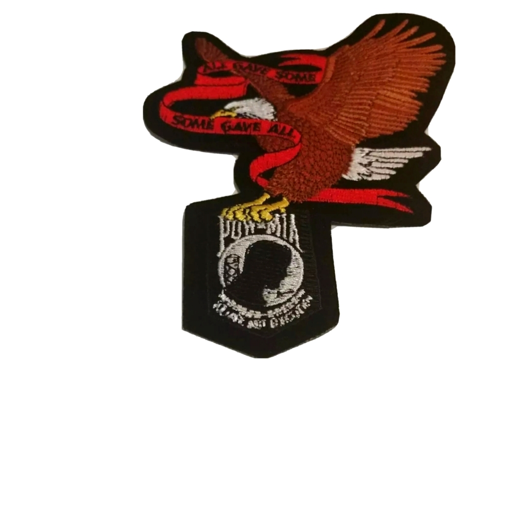 🆕🦅🦅🏍️Biker Embroidered Biker Patch Eagle POW MIA